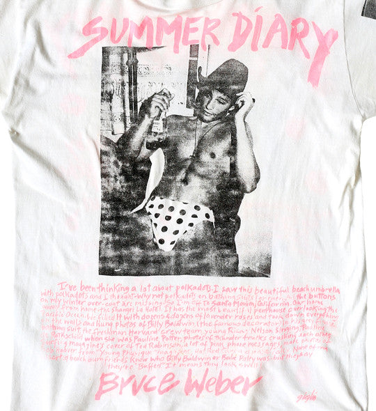Vintage Bruce Weber 'Summer Diary 1986' T-shirt by Bruce Weber