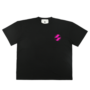 The Salvages Neon Pink Logo OS T-Shirt in Black