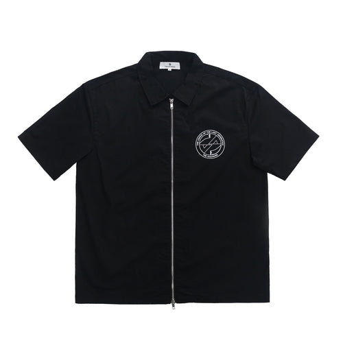 The Salvages Libertine Zip Short Sleeve Work Shirt - Exclusive