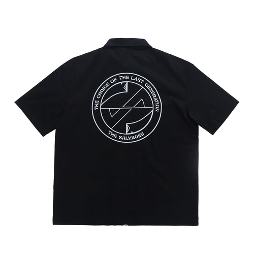 The Salvages Libertine Zip Short Sleeve Work Shirt - Exclusive