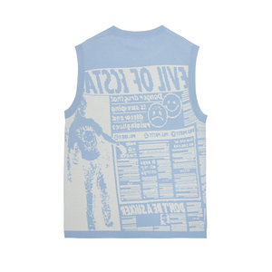 The Salvages 'Sublime' Disco Danger Jacquard Vest in Baby Blue