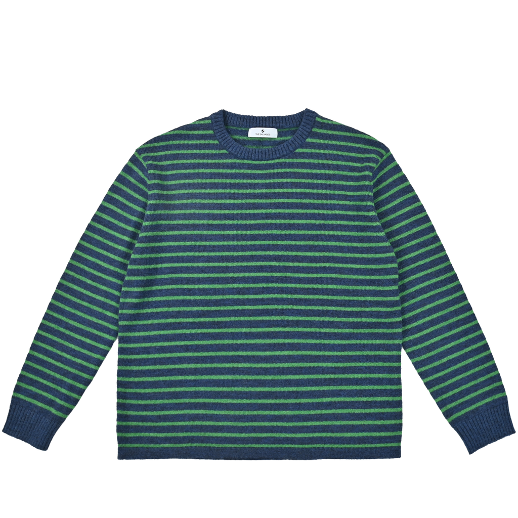The Salvages 'Sublime' Striped Crewneck in Dark Blue