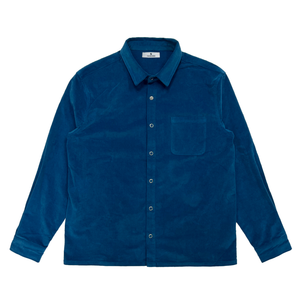 The Salvages 'Sublime' Classic Shirt with Emblem Snaps in Electric Blue