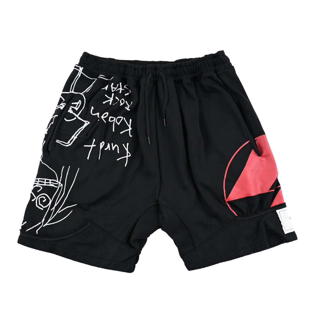 The Salvages x Old Park Reconstructed Sweat Shorts in Black