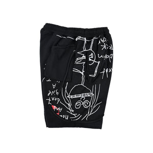 The Salvages x Old Park Reconstructed Sweat Shorts in Black
