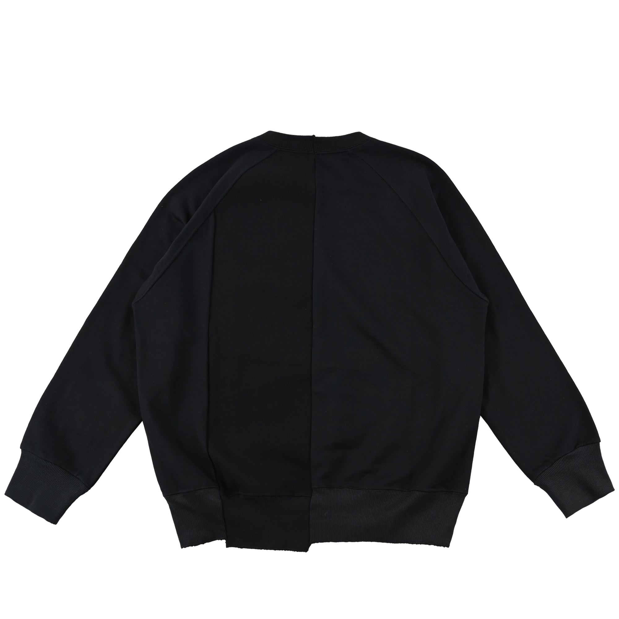The Salvages AW22 Reconstructed Classic Crewneck Sweater in Black