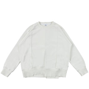 The Salvages AW22 Reconstructed Classic Crewneck Sweater in White