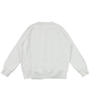 The Salvages AW22 Reconstructed Classic Crewneck Sweater in White
