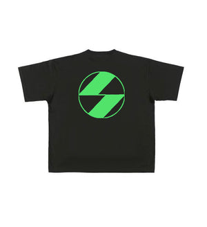 The Salvages Neon Green Logo Black OS T-Shirt
