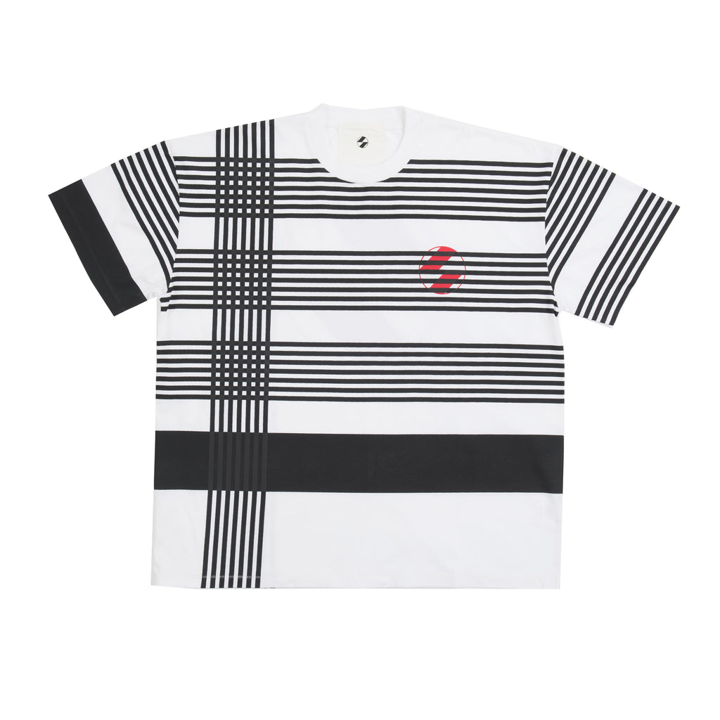 The Salvages Chaotic Stripe OS T-shirt in Black