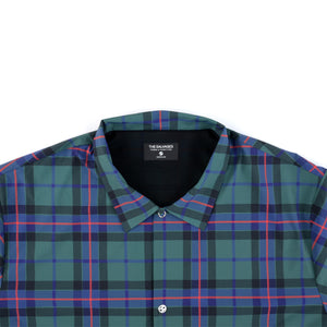 The Salvages SS22 Liberty Coach Overshirt in Morrison Green Tartan