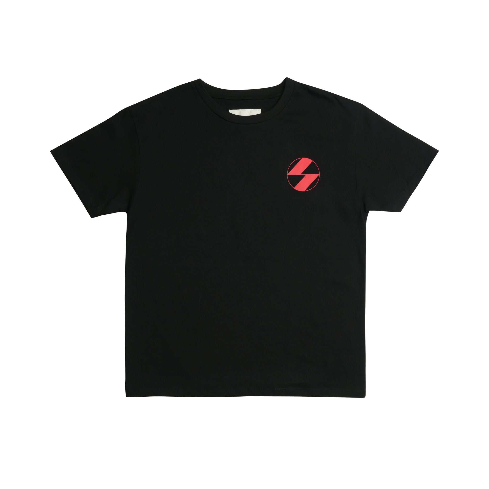 The Salvages Red Logo OS Short Over Long T-Shirt (Made in USA) Black on White