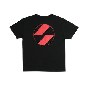 The Salvages Red Logo OS Short Over Long T-Shirt (Made in USA) Black on Black